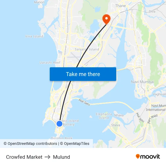 Crowfed Market to Mulund map