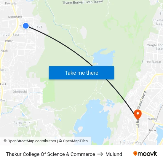 Thakur College Of Science & Commerce to Mulund map