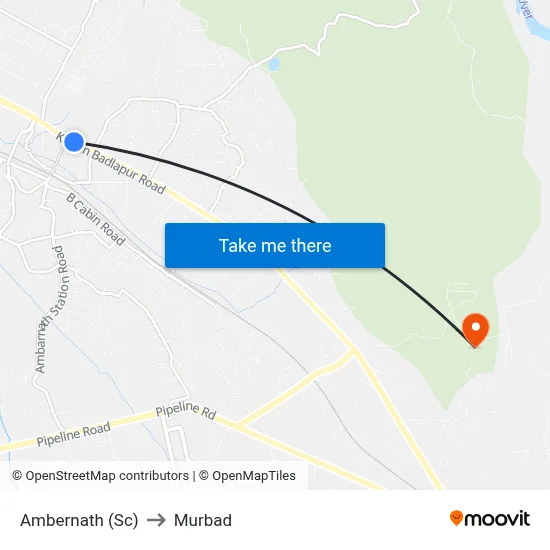 Ambernath (Sc) to Murbad map