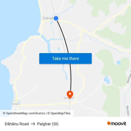 Dāhānu Road to Palghar (St) map
