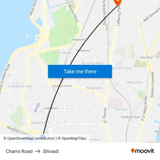 Charni Road to Shivadi map
