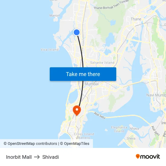 Inorbit Mall to Shivadi map