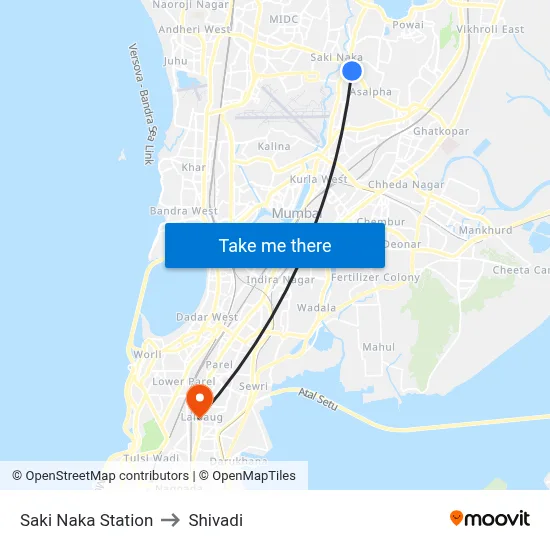 Saki Naka Station to Shivadi map