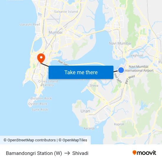 Bamandongri Station (W) to Shivadi map