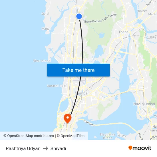 Rashtriya Udyan to Shivadi map