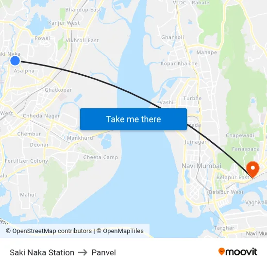 Saki Naka Station to Panvel map