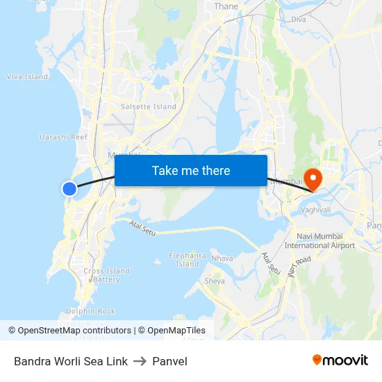 Bandra Worli Sea Link to Panvel map