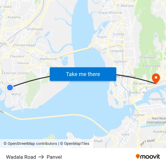 Wadala Road to Panvel map