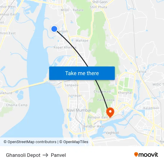 Ghansoli Depot to Panvel map