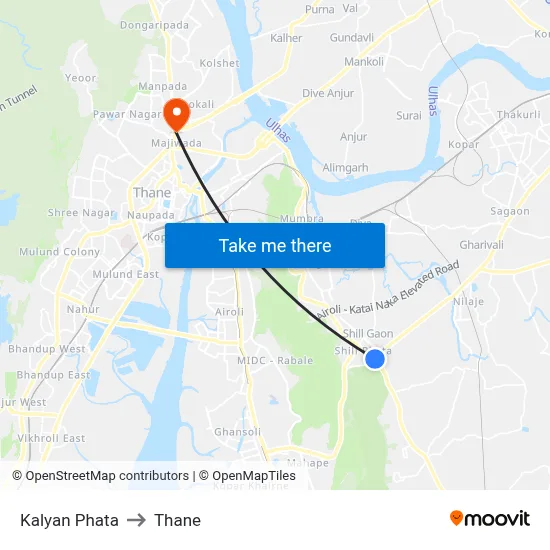 Kalyan Phata to Thane map
