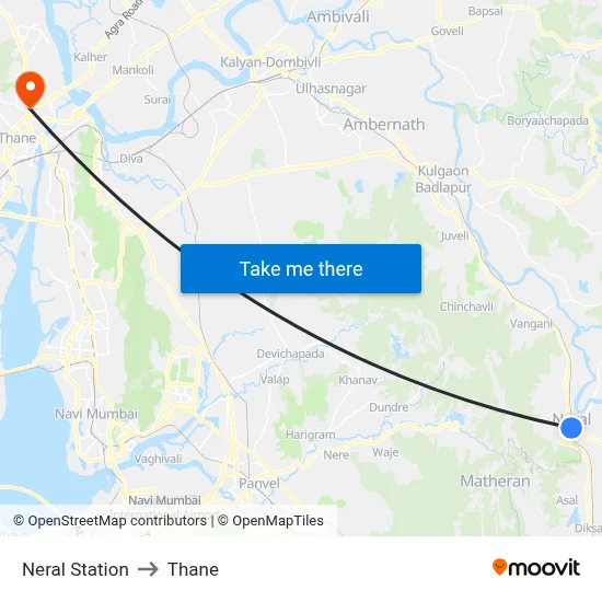 Neral Station to Thane map