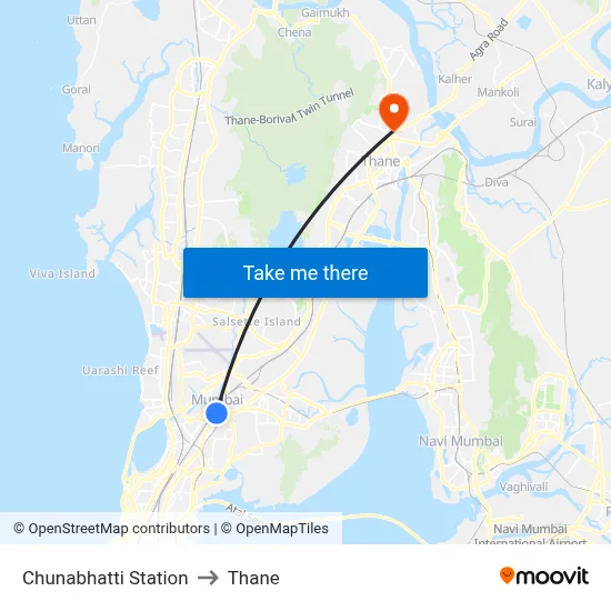Chunabhatti Station to Thane map