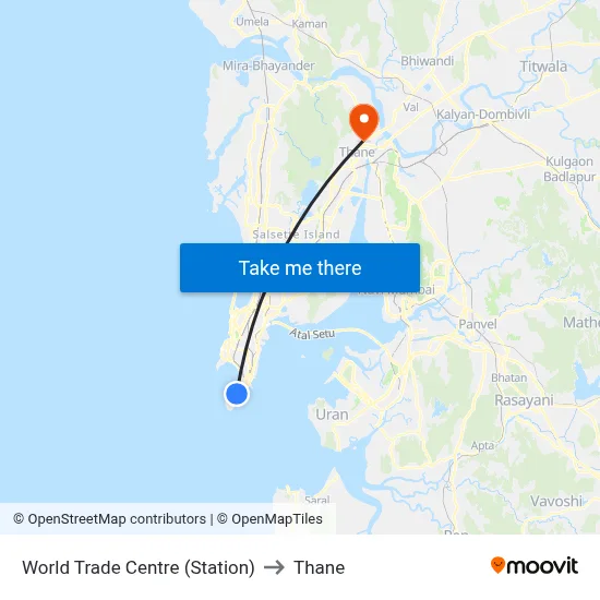 World Trade Centre (Station) to Thane map