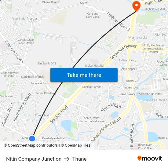 Nitin Company Junction to Thane map