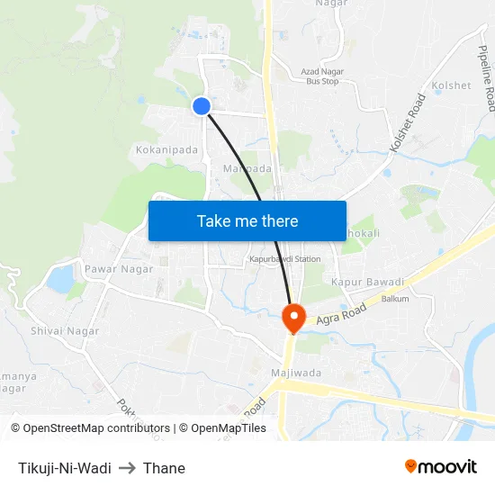 Tikuji-Ni-Wadi to Thane map