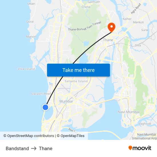 Bandstand to Thane map