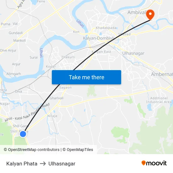 Kalyan Phata to Ulhasnagar map