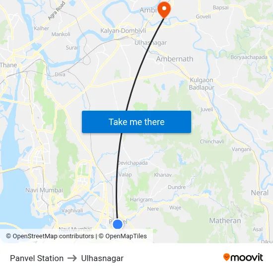 Panvel Station to Ulhasnagar map