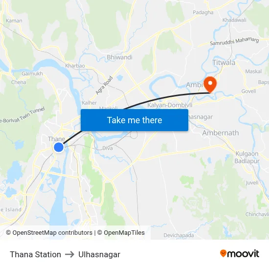 Thana Station to Ulhasnagar map