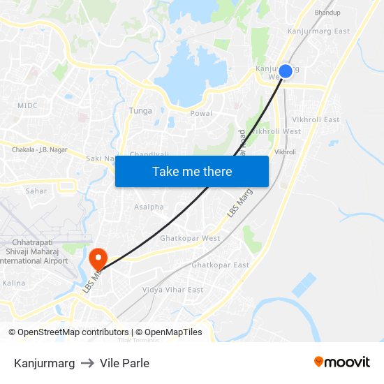 Kanjurmarg to Vile Parle map