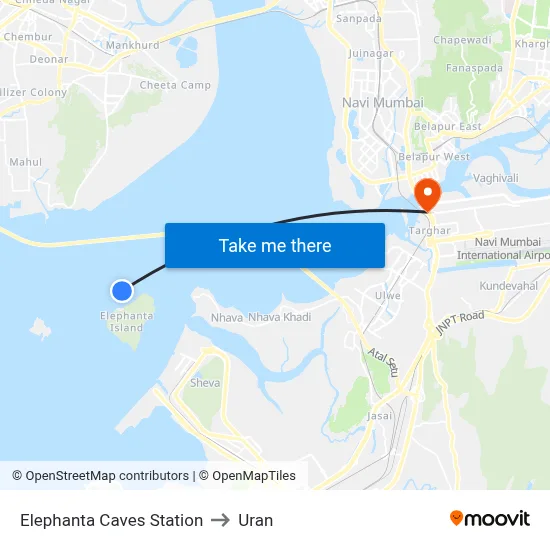 Elephanta Caves Station to Uran map