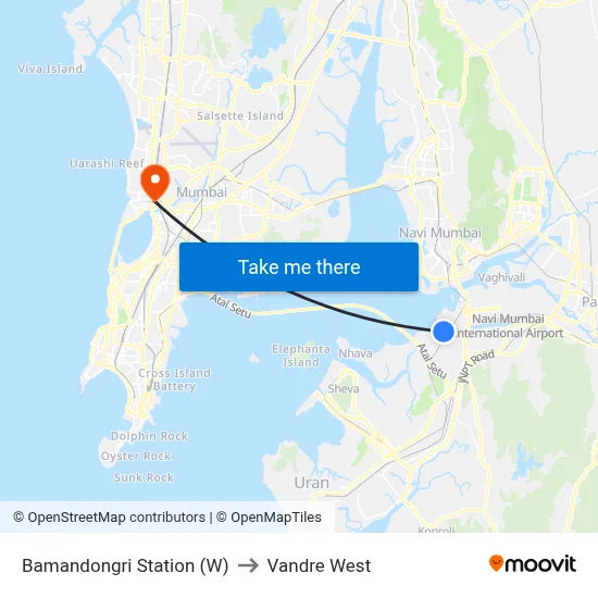 Bamandongri Station (W) to Vandre West map