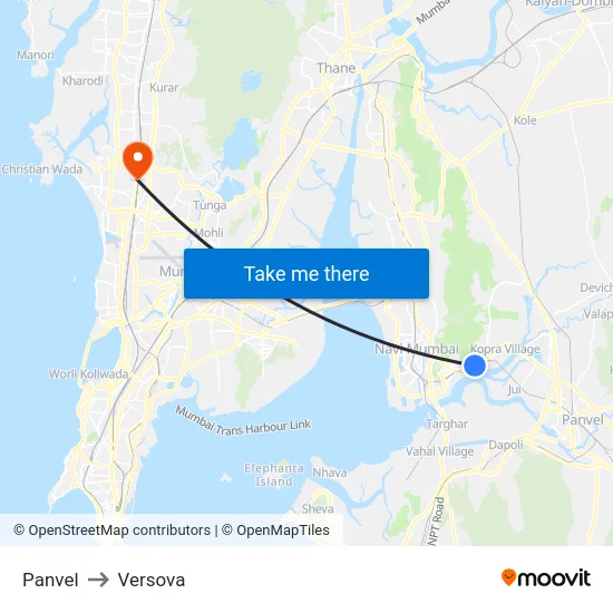 Panvel to Versova map