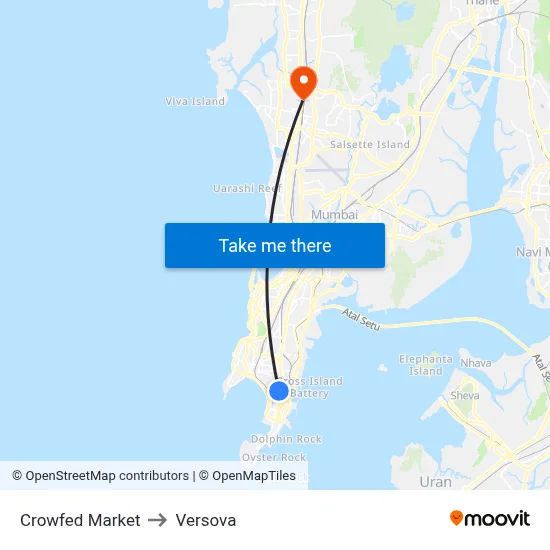 Crowfed Market to Versova map