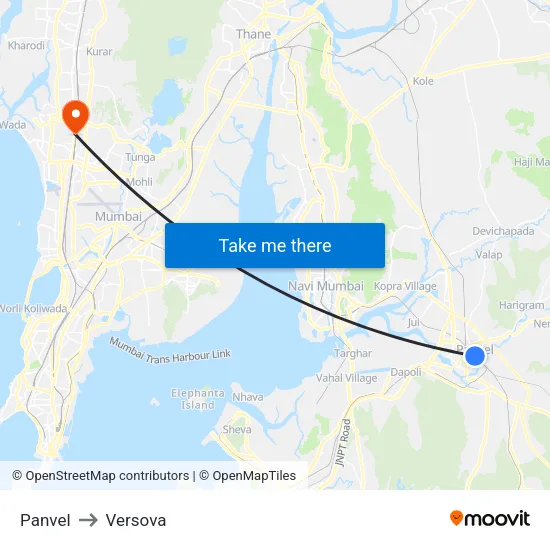Panvel to Versova map