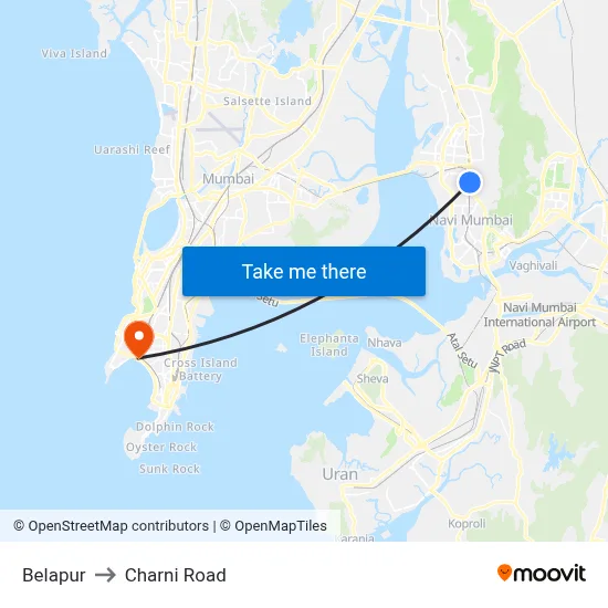 Belapur to Charni Road map
