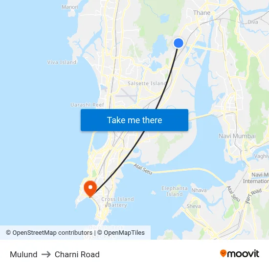 Mulund to Charni Road map