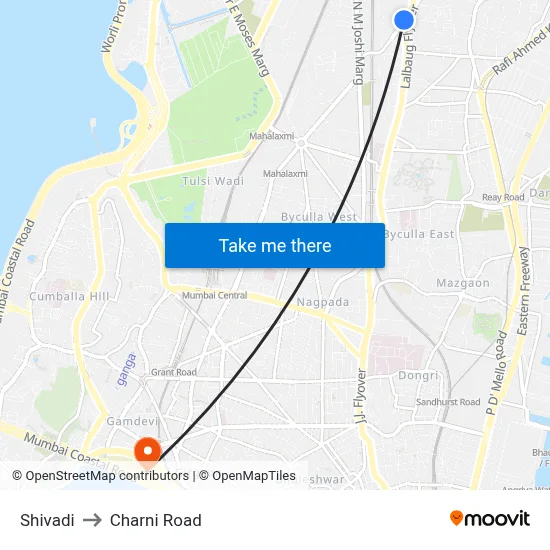 Shivadi to Charni Road map