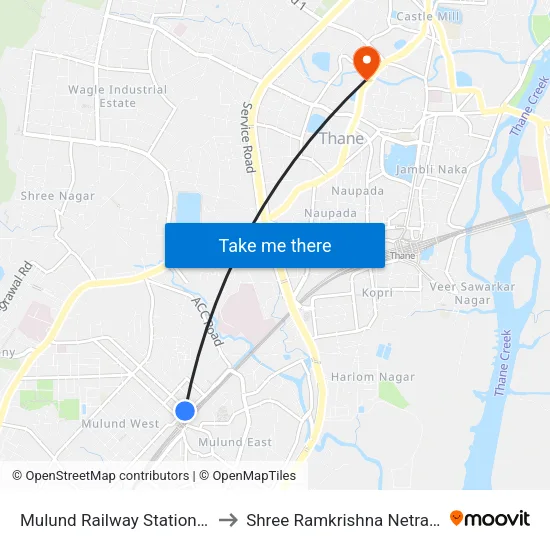Mulund Railway Station (W) to Shree Ramkrishna Netralaya map