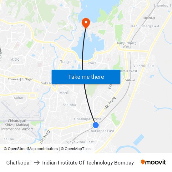 Ghatkopar to Indian Institute Of Technology Bombay map