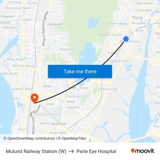Mulund Railway Station (W) to Parle Eye Hospital map