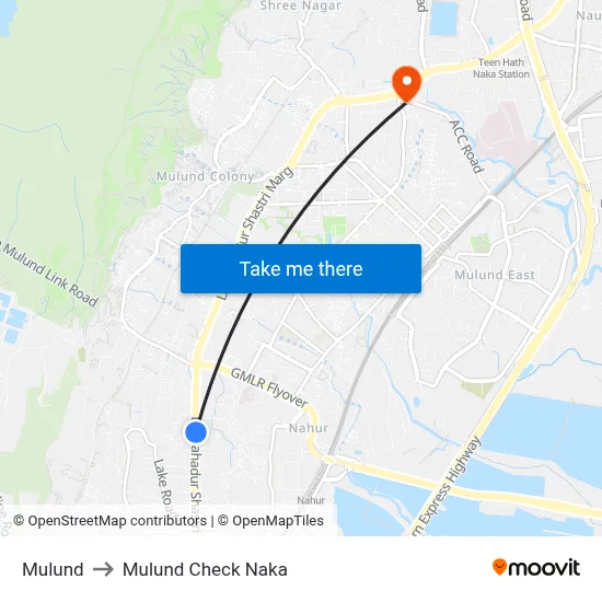 मुलुंड to मुलुंड चेक नाका map