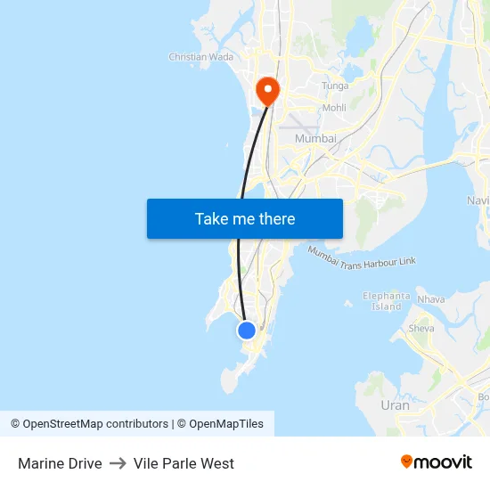 Marine Drive to Vile Parle West map