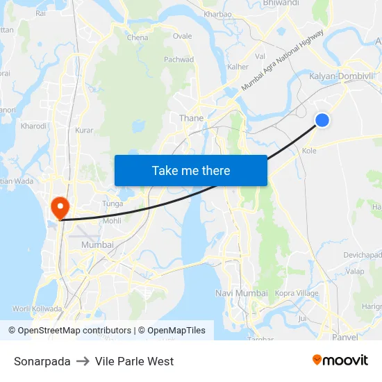 Sonarpada to Vile Parle West map