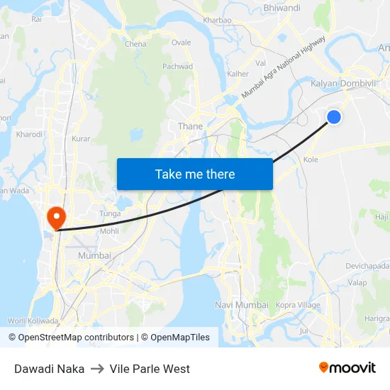 Dawadi Naka to Vile Parle West map