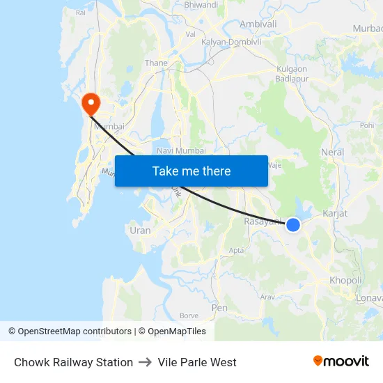 Chowk Railway Station to Vile Parle West map