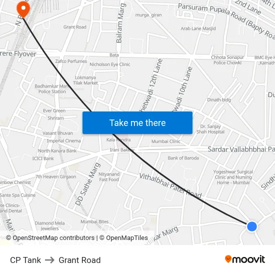 CP Tank to Grant Road map