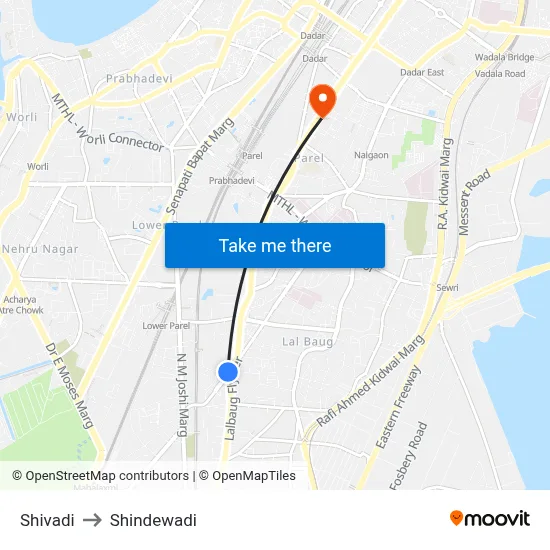 Shivadi to Shindewadi map