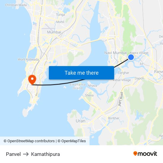 Panvel to Kamathipura map