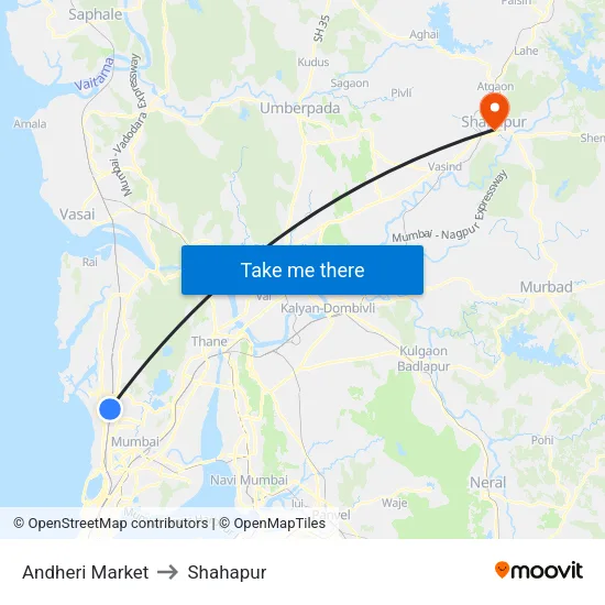 Andheri Market to Shahapur map