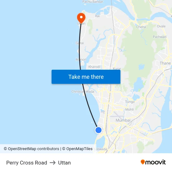Perry Cross Road to Uttan map