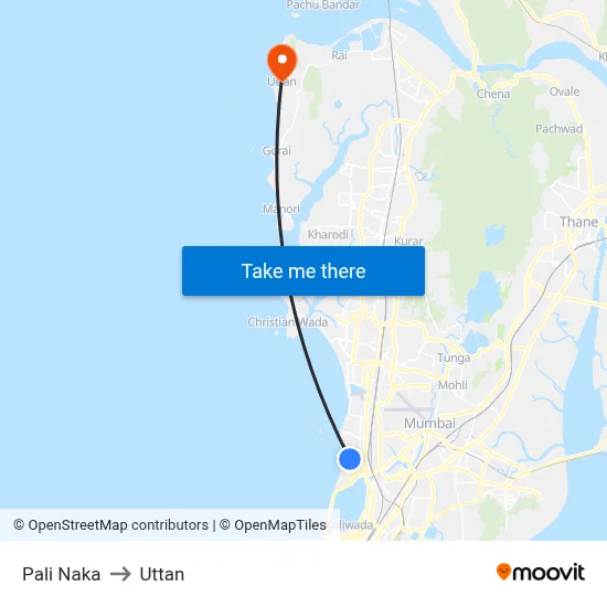 Pali Naka to Uttan map