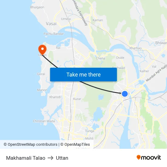 Makhamali Talao to Uttan map