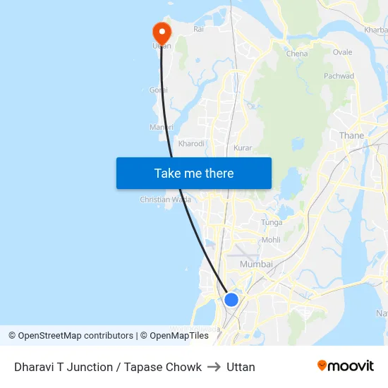 Dharavi T Junction / Tapase Chowk to Uttan map