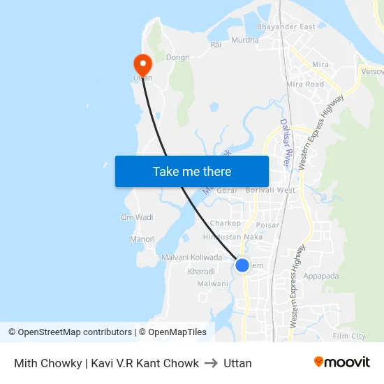 Mith Chowky | Kavi V.R Kant Chowk to Uttan map
