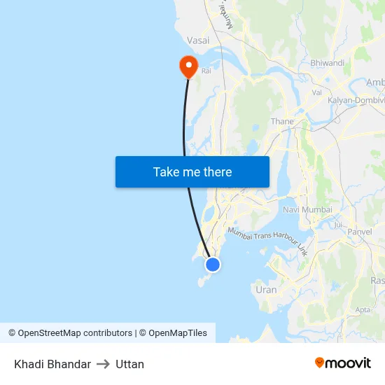 Khadi Bhandar to Uttan map